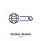 Global Search Icon. Search Bar, Browse, Internet. Editable Stroke. Vector Icon