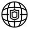 Global secured personal information icon, outline style