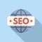 Global seo market icon flat vector. Rank platform