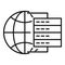 Global server data icon, outline style