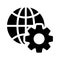 Global setting vector glyph flat icon