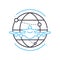 global shipment line icon, outline symbol, vector illustration, concept sign