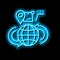 global shipment tracking neon glow icon illustration