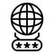 Global smart authentication icon, outline style