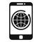 Global smartphone remarketing icon, simple style