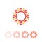 Global social network icon. Sun vector illustration. Linear circle form. Round decor design element. Technology symbol