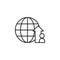 global, spear icon. Element of social problem and refugees icon. Thin line icon for website design and development, app