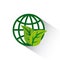 global sphere with leaves icon