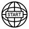 Global start project icon, outline style
