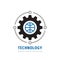 Global technology gear concept business logo template design. Globe world and cogwheel mechanic sign. Computer network SEO icon