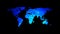 Global technology world map with digital decoration, flat Earth, globe worldmap icon, 3d rendering