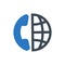 Global telephone call icon