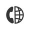 Global telephone call icon