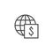 Global transaction line outline icon