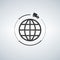 Global truck delivery icon