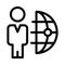 Global user vector thin line icon