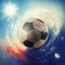 Global view of soccer world. football ball as a planet