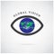 Global vision sign,eye icon,search symbol,business concept.