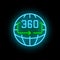 Global vr icon neon vector