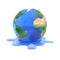 Global warming 3d concept - melting earth