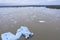 Global warming, aerial view of melting glacier, Iceland