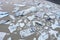 Global warming, aerial view of melting glacier, Iceland