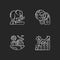 Global warming chalk white icons set on black background