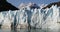 Global warming and climate change concept with melting glacier