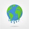 Global warming / climate change world illustration - earth vect