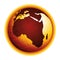 Global warming. Drought effect. Climate change. Environmental danger vector icon.