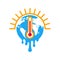 Global warming ecological problem icon