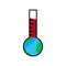 Global warming flat icon. Good for protecting ozone. design vector