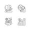 Global warming linear icons set