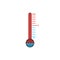 Global warming problem change climate concept thermometer with a hot maximum temperature on planet Earth