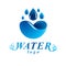 Global water circulation vector logotype for use in spa and resort organizations. Environment protection concept.