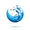 Global water circulation vector symbol for use in mineral water