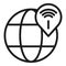 Global wifi icon, outline style