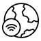 Global wifi icon outline vector. Computer video