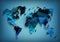 Global world map network technology. Social communications
