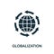 Globalization icon. Simple element from digital disruption collection. Filled Globalization icon for templates, infographics and