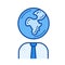 Globalization line icon.