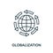 Globalization line icon. Simple element from digital disruption collection. Outline Globalization icon element