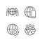 Globalization process pixel perfect linear icons set