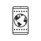 Globalization on Smartphone Outline Icon