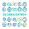 Globalization Worldwide Business Icons Set Vector