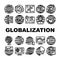 Globalization Worldwide Business Icons Set Vector