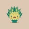Globe Artichoke Vegetable Cute Playful Flat Icon by Generative AI