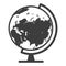 Globe black icon, geography and travel concept