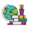 Globe books pencils school supplies