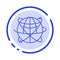 Globe, Business, Data, Global, Internet, Resources, World Blue Dotted Line Line Icon
